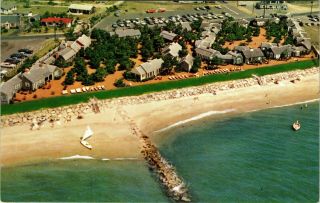 Postcard Ma Yarmouth Seaside Village Cap Cod Massachusetts Aerial View A2