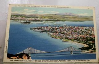 California Ca Golden Gate Bridge San Francisco Postcard Old Vintage Card View Pc