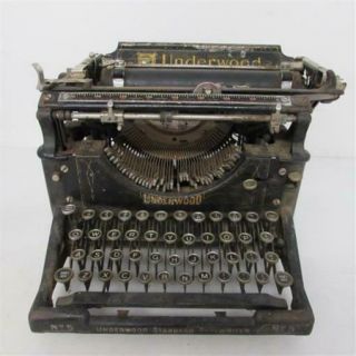 Antique Underwood Standard No.  5 4 Row Open Frame Typewriter P/r