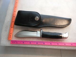 Vintage Buck 103 Knife With Black Leather Sheath Usa