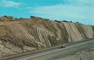 San Andreas Fault Highway 14 Antelope Valley California Vintage Postcard