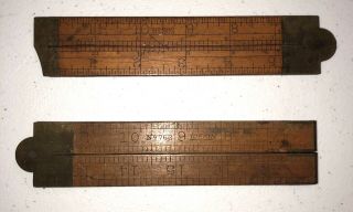 Vintage Stanley Rule No.  36 1/2 & Lufkin 762 Brass Folding Caliper 12 " Rulers