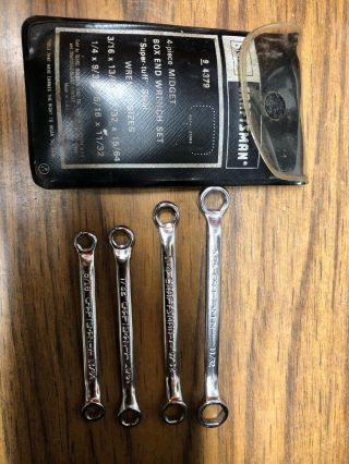 Vintage Craftsman 4 Pc Midget Box End Wrench Set 9 4379 2