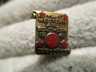 1941 Western And Southern Railways Railroad Lapel Service Pin