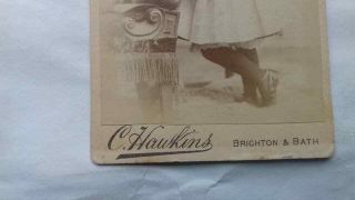 Antique cabinet card,  real photo,  a girl,  1880s,  Brighton,  Milsom Street 4