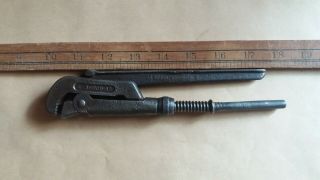 Collectable Antique Vintage A B Bahco Stockholm Pipe Wrench - Adjustable - Old Tool