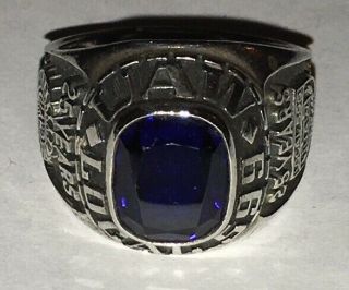 Vintage Uaw Local 599 Sterling Silver 25 Year Mens Service Ring Size 11