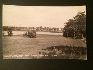 Rppc Beaver Dam Lake & Water Tower Cumberland Wi Wisconsin Vintage Postcard B7