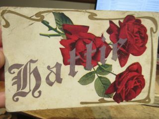 Vintage Old Postcard Kentucky Winchester Victorian Era Hattie Name Avon Women 