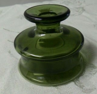 Vintage France - Ihq Dansk Designs Ltd Green Glass Ink Well Us