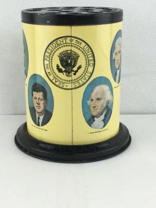 Presidential Pencil Holder 1960s Metal Great Seal Of The United States Vintage