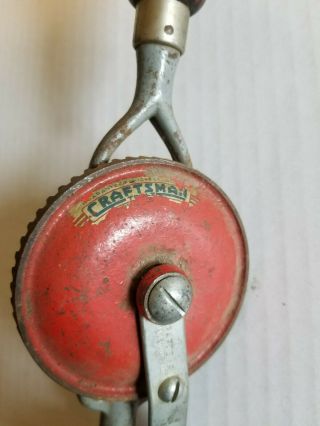 Craftsman Vintage Egg Beater Red Hand Drill 2