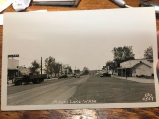Wa - Rare Real Photo 1950’s Main Street At Moses Lake,  Washington Grant County