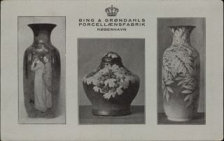 Bing & Grondahl Porcelain Manufacturer Copenhagen Denmark Vintage Postcard