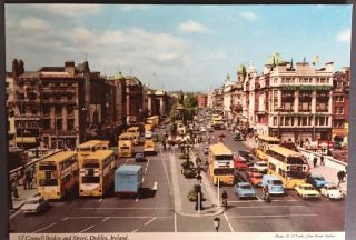 Vintage Ireland Post Card O’connell Bridge Dublin John Hinde Studios