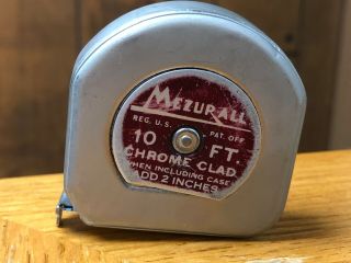 Vintage Lufkin Mezurall No.  C - 9210 Chrome Clad 10 Foot Steel Tape Measure
