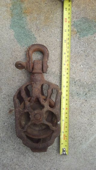 Vintage Antique Industrial Maritime Barn Pulley Cast Iron Decorative Pulley 5