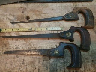 2 Antique Disston Keyhole Saws Plus 1 Warranted Superior