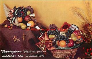 Advertising Postcard,  Horn Of Plenty,  Food Basket Promo,  Detroit Michigan