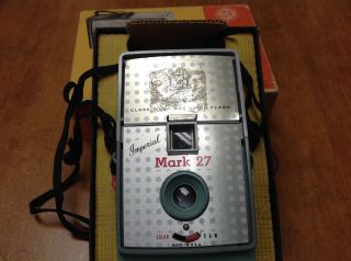 Vintage Senior Girl Scout Camera & Box Imperial Mark 27 3 - Way Flash 1960’s