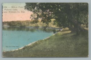 Millers Point—pickerel Lake Webster South Dakota—rare Vintage Handcolored Pc 