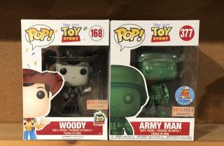 Funko Pop: Disney Pixar: Toy Story: Woody And Metallic Army Man Box Lunch Ex