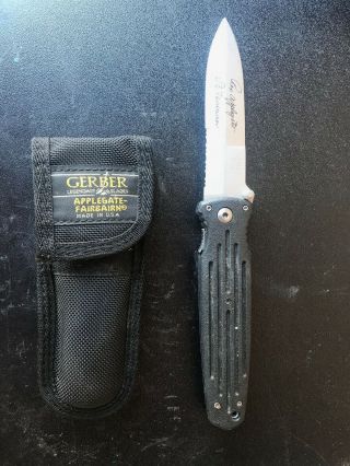Vintage Gerber Applegate Fairbairn Covert Ats - 34 Tactical Folding Pocket Knife