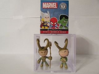 Funko Mystery Minis - Marvel - Loki Set Very Rare 1/144 And 2/24 W/display Case