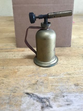 Vintage Small Lenk Mfg Company Brass Gasoline Blow Torch 2