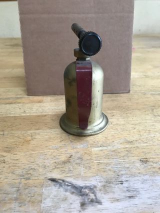 Vintage Small Lenk Mfg Company Brass Gasoline Blow Torch 3