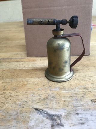 Vintage Small Lenk Mfg Company Brass Gasoline Blow Torch 4