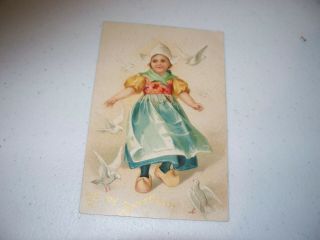 Vintage Postcard Dutch " To My Sweetheart " Valentine Clapsaddle 1908