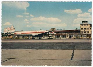 Postcard Dusseldorf Airport Air India Lockheed Constellation Aviation Airline