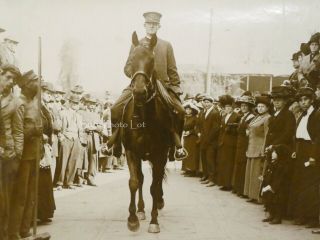 Vintage 8x10 B&w Photograph Police Officer On Horseback Los Angeles Ca C 1920