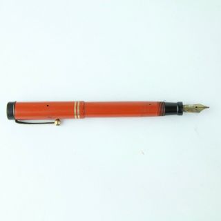 Vintage Parker Duofold Jr Fountain Pen Double Band Usa Coral Red American Made