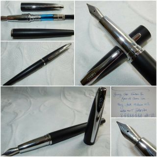 Cross Atx Fountain Pen Basalt Black - Smooth Fine Nib - Near - Pen