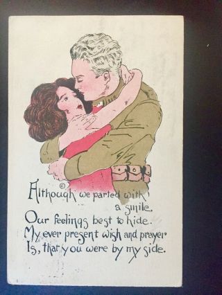 Wwi Ww1 Us Army Soldier Patriotic Postcard 1917