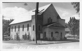 Albia Iowa Ivy On The Walls Of The Church Of The Open Bible Brick Rppc 1956