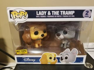 Funko Pop Disney Lady And The Tramp Hot Topic Exclusive 2pack Rare Collectible