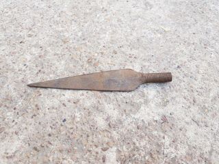 Old Handmade Unique Iron Spear Head Rich Patina (1)