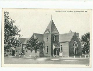 Presbyterian Church Blackstone Va White Bordered Black & White Pc Circa 1920 