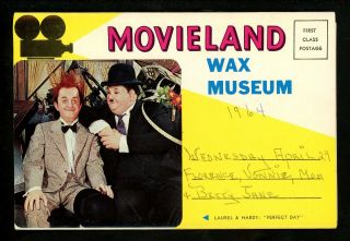 Postcard Folder California Ca Buena Park Movieland Wax Museum Movie Stars Chrome