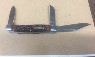 Vtg Camillus Usa Rough Cut Tobacco Stockman 3 Blade Delrin Folding Pocket Knife