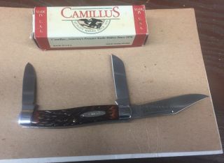 VTG Camillus USA Rough Cut Tobacco Stockman 3 Blade Delrin Folding Pocket Knife 4