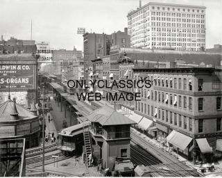 1907 Wabash Ave Chicago Il Photo Famous L Elevated Train Cityscape Architecture