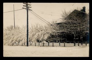 1909 Real Photo Postcard Np Headquarters In Winter Jamestown North Dakota Nd