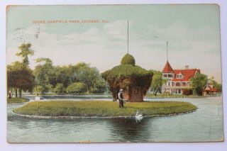 Old Postcard Scene Garfield Park,  Chicago,  Illinois,  1908