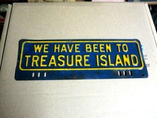 Vintage Front Novelty License Plate (ive Been To Treasure Island)