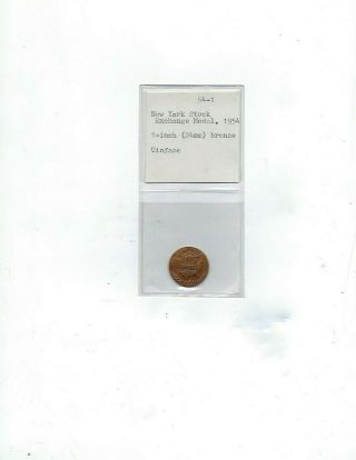 York Stock Exchange 1 " Bronze 1954 Medal " The Nation 
