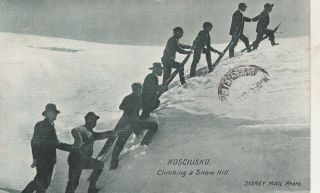 Vintage Postcard Nsw Gov Tourist Bureau Climbing Kosciusko 1900s